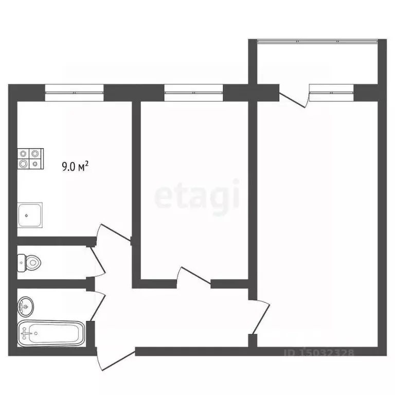 2-к кв. Владимирская область, Муром Меленковская ул., 5 (53.1 м) - Фото 2