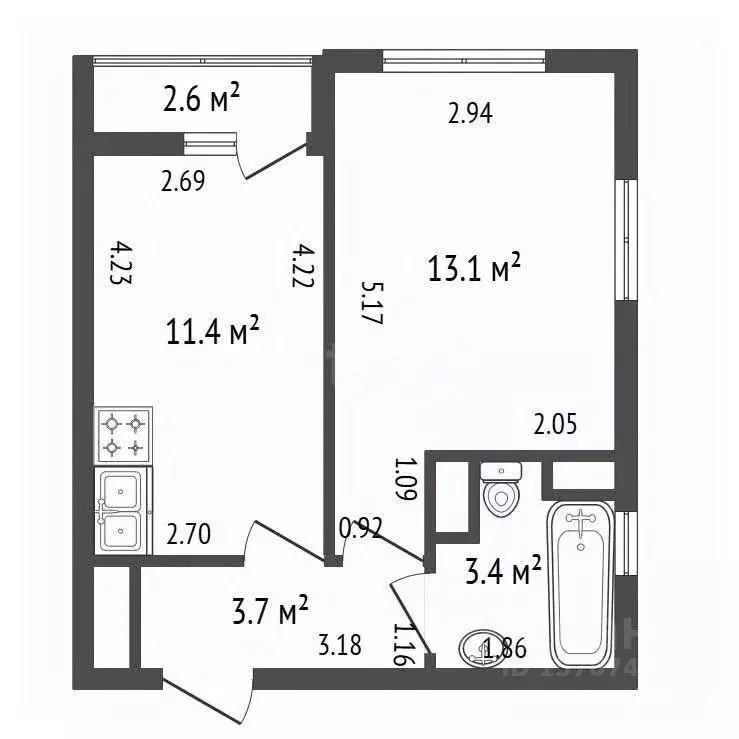 1-к кв. Санкт-Петербург Полюстровский просп., 65к2 (31.6 м) - Фото 2