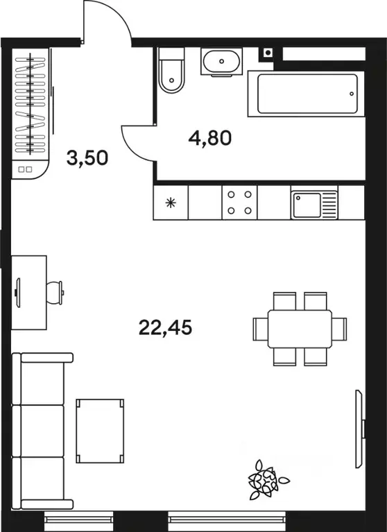 1-к кв. Ростовская область, Ростов-на-Дону ул. Нансена, 107/5 (30.5 м) - Фото 0