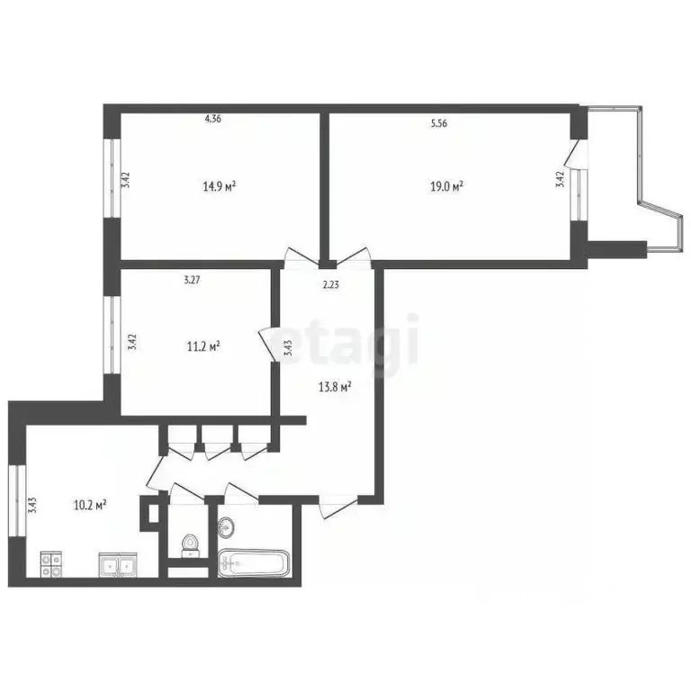 3-к кв. Москва Ленская ул., 28 (74.0 м) - Фото 1