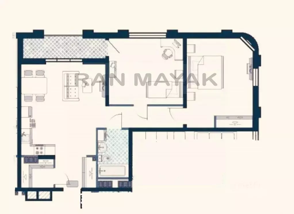 2-к кв. Адыгея, Майкоп ул. Гагарина, 1 (70.6 м) - Фото 2