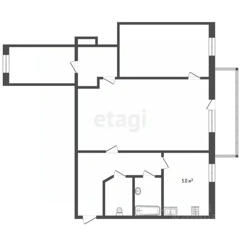 3-к кв. Севастополь просп. Генерала Острякова, 53 (58.6 м) - Фото 2