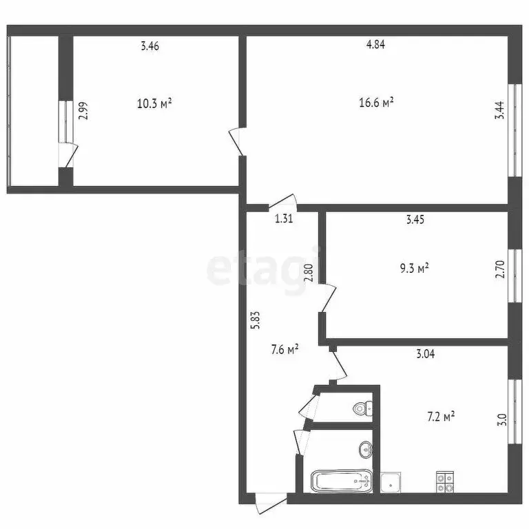 3-комнатная квартира: Ижевск, улица Карла Маркса, 124 (53.9 м) - Фото 1