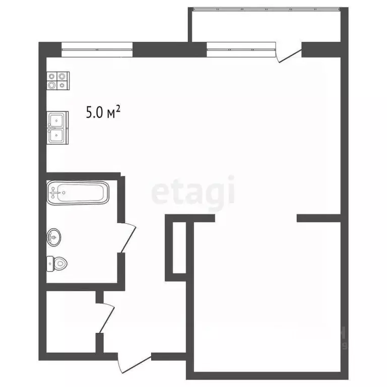 1-к кв. Крым, Ялта муниципальный округ, Гаспра пгт ул. Лесная, 2В ... - Фото 2