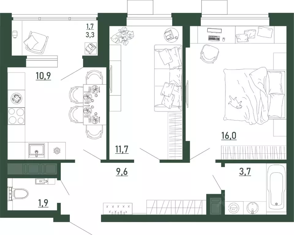 2-к кв. Воронежская область, Воронеж бул. Содружества, 6 (55.5 м) - Фото 1