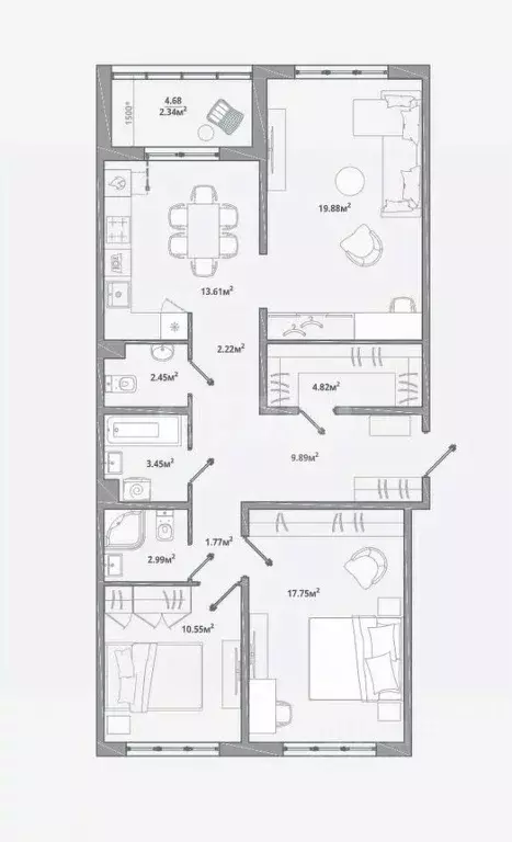 3-к кв. Ленинградская область, Ломоносовский район, Аннинское ... - Фото 2