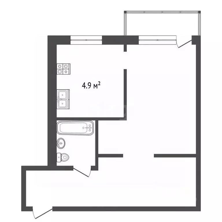 1-к кв. Хабаровский край, Хабаровск Ленинградская ул., 67 (31.4 м) - Фото 2
