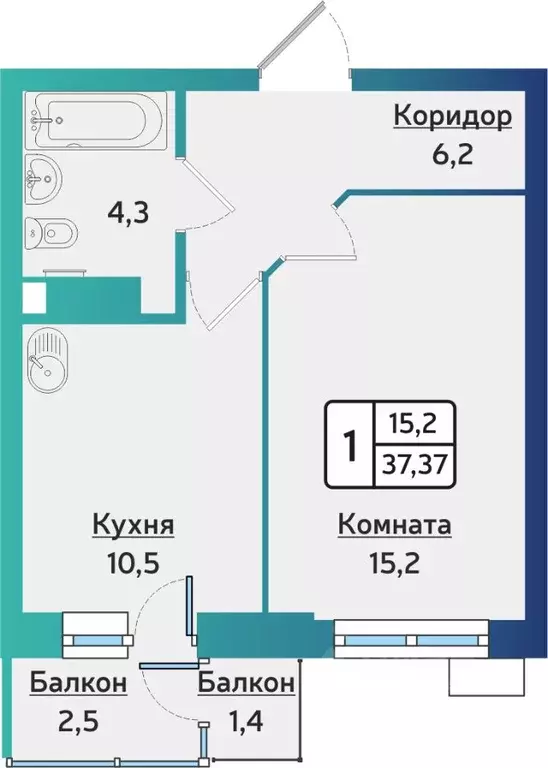 1-к кв. Удмуртия, Ижевск ул. 40 лет Победы, 117 (37.2 м) - Фото 0