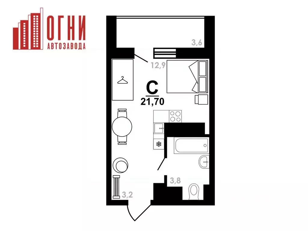 Студия Нижегородская область, Нижний Новгород Коломенская ул., 8к4 ... - Фото 1