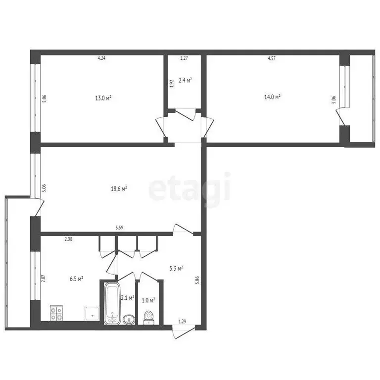 3-комнатная квартира: Саранск, Гожувская улица, 27 (64.1 м) - Фото 1