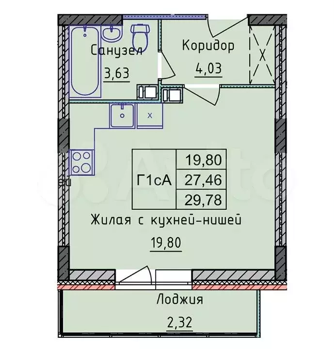 Квартира-студия, 30 м, 7/8 эт. - Фото 0