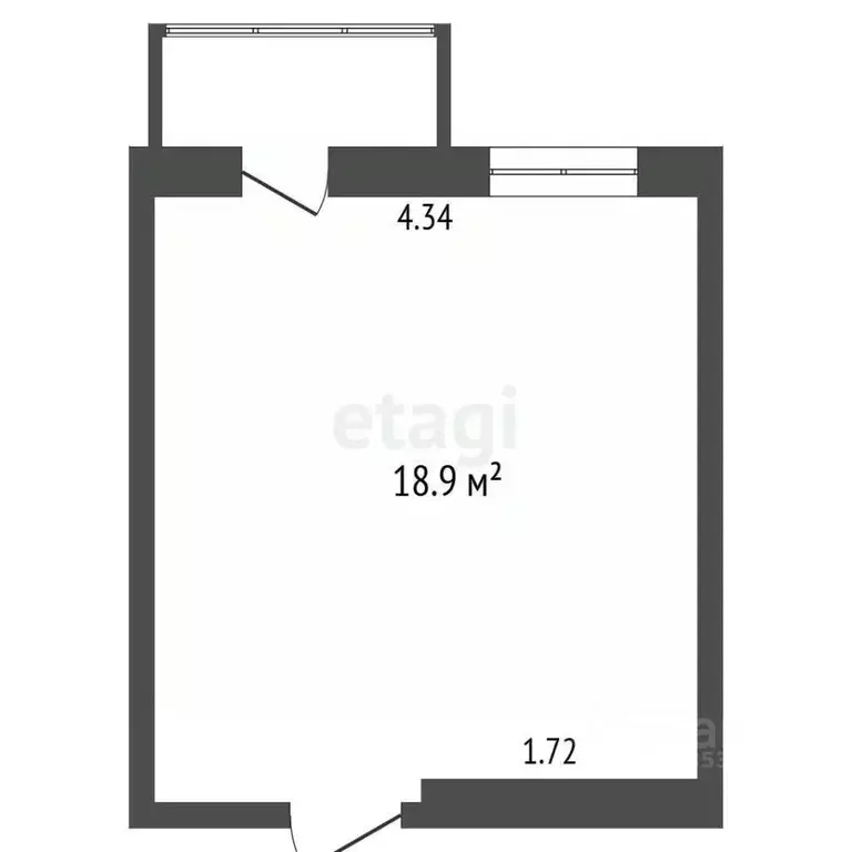Студия Алтайский край, Барнаул ул. Профинтерна, 30/1 (18.9 м) - Фото 2