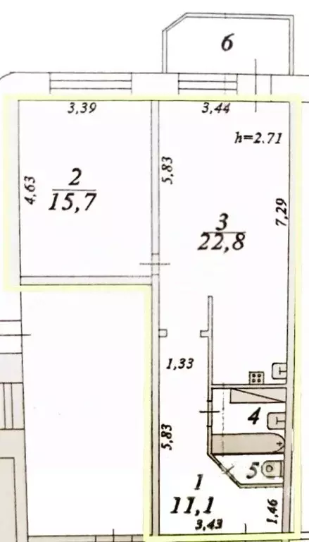 1-к кв. Московская область, Дзержинский Угрешская ул., 32 (56.0 м) - Фото 1