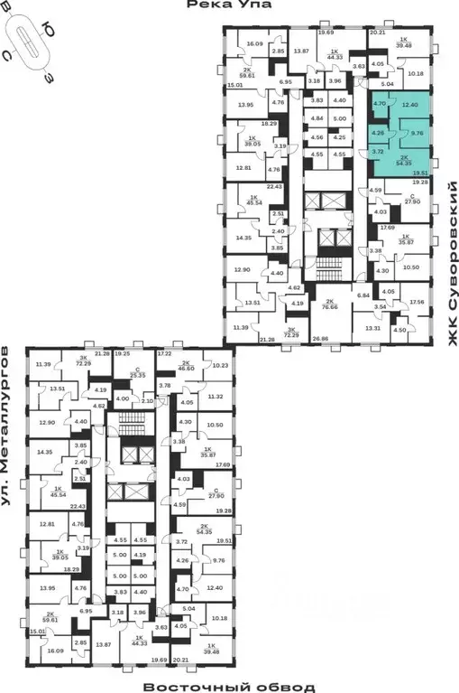 2-к кв. Тульская область, Тула Парк Патриот жилой комплекс (54.35 м) - Фото 2