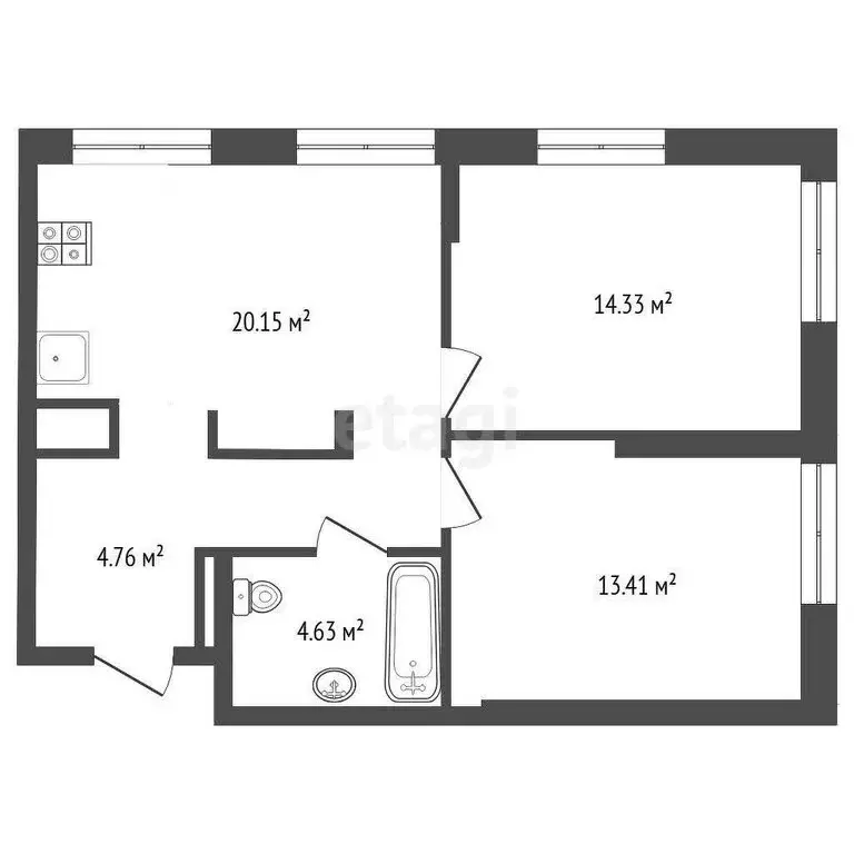 2-комнатная квартира: Тюмень, улица Андрея Кореневского, 5к1 (58 м) - Фото 0