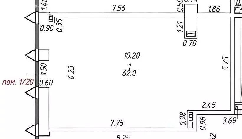 Торговая площадь (62 м) - Фото 1