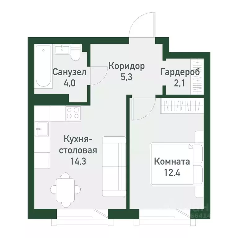 1-к кв. Челябинская область, Челябинский городской округ, пос. ... - Фото 0