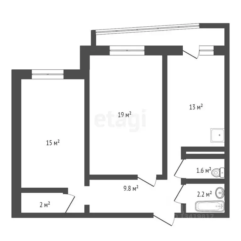 2-к кв. Брянская область, Брянск ул. Фокина, 125 (65.4 м) - Фото 1