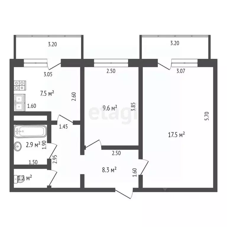 2-к кв. Тамбовская область, Мичуринский муниципальный округ, пос. ... - Фото 2