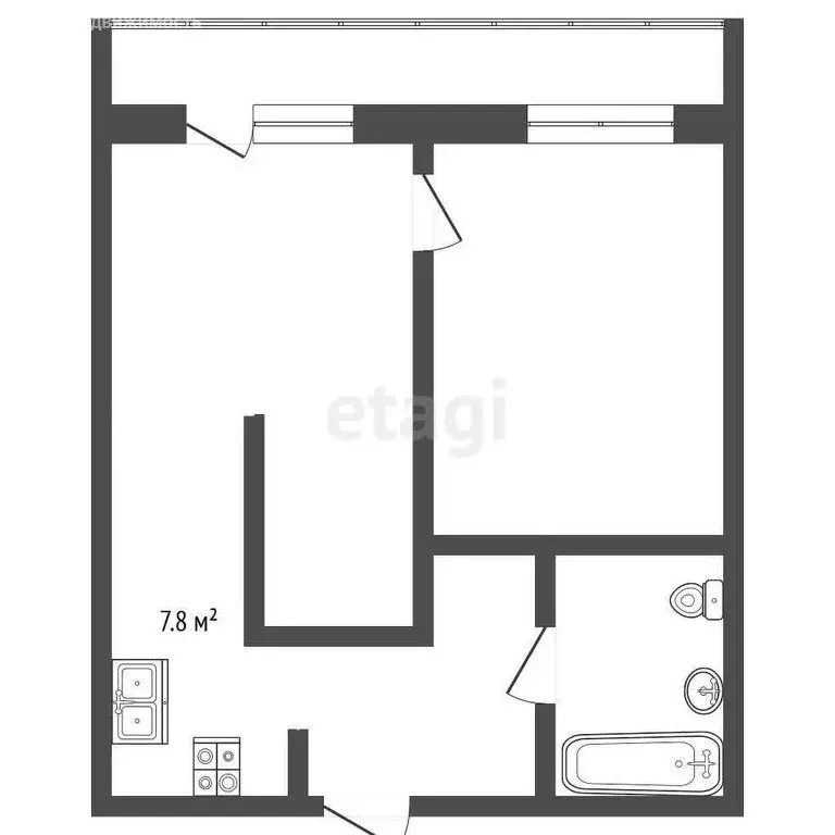 2-комнатная квартира: Абакан, улица Генерала Тихонова, 4 (42.5 м) - Фото 0