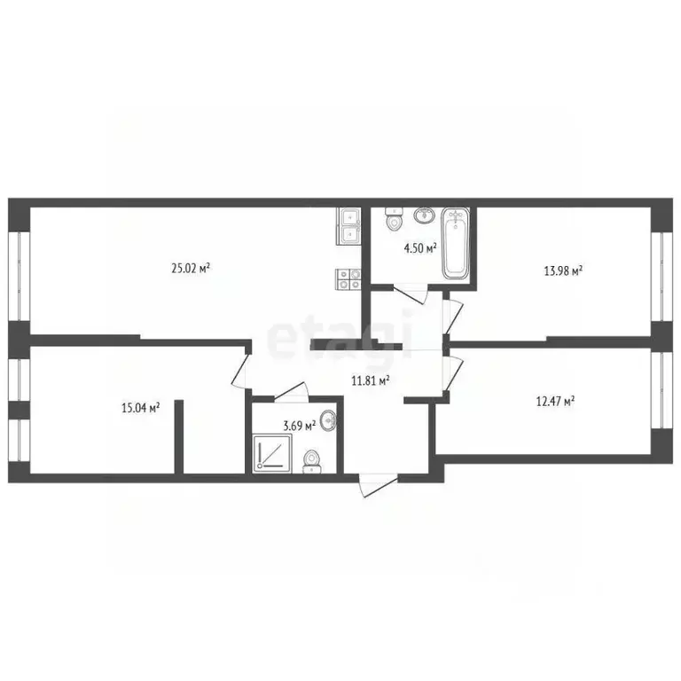 3-к кв. Тюменская область, Тюмень Харьковская ул., 72А (87.3 м) - Фото 2