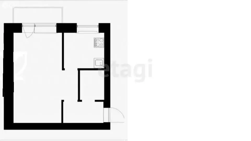 1-комнатная квартира: Новокузнецк, проспект Дружбы, 2 (28.8 м) - Фото 1