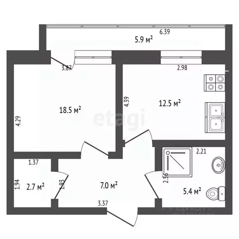 1-к кв. Калининградская область, Калининград Челюскинская ул., 28 ... - Фото 1