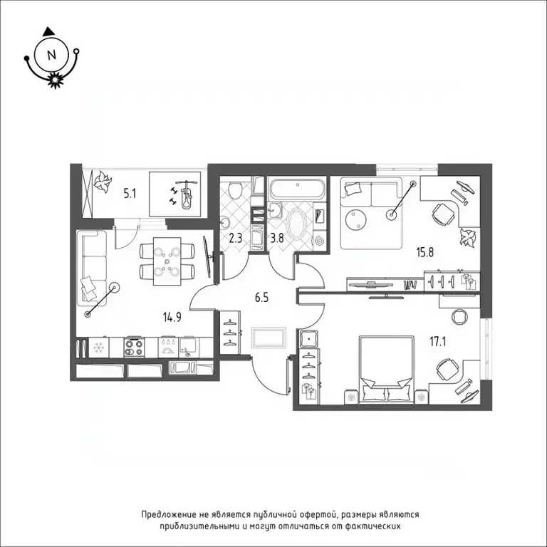 2-к кв. Омская область, Омск Зеленая река мкр, 12 (63.0 м) - Фото 0
