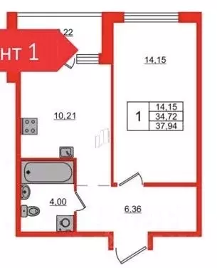 1-к кв. Санкт-Петербург пос. Парголово, дор. Михайловская, 6 (34.0 м) - Фото 0