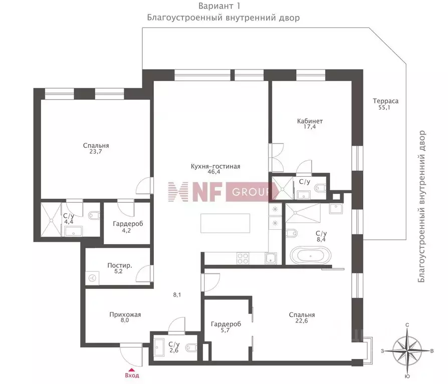 4-к кв. Москва ул. Большая Полянка, 44 (167.1 м) - Фото 2
