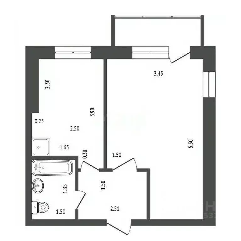 1-к кв. Красноярский край, Красноярск ул. Чайковского, 7 (32.0 м) - Фото 2