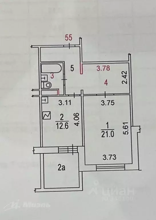 1-к кв. Москва ул. Чечулина, 11К2 (53.4 м) - Фото 2