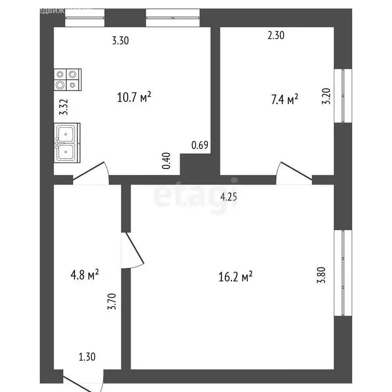 2-комнатная квартира: посёлок Ромоданово, Южная улица, 11 (56.1 м) - Фото 0