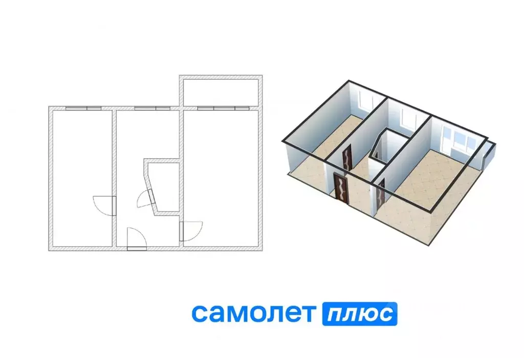 2-к кв. Кемеровская область, Кемерово Спортивная ул., 16А (44.6 м) - Фото 0