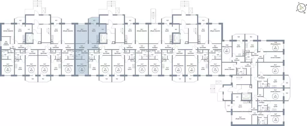2-к кв. Ханты-Мансийский АО, Нефтеюганск 6-й мкр, 17 (75.6 м) - Фото 2