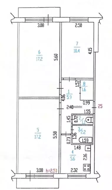 3-к кв. Алтайский край, Барнаул ул. Малахова, 59 (60.7 м) - Фото 1