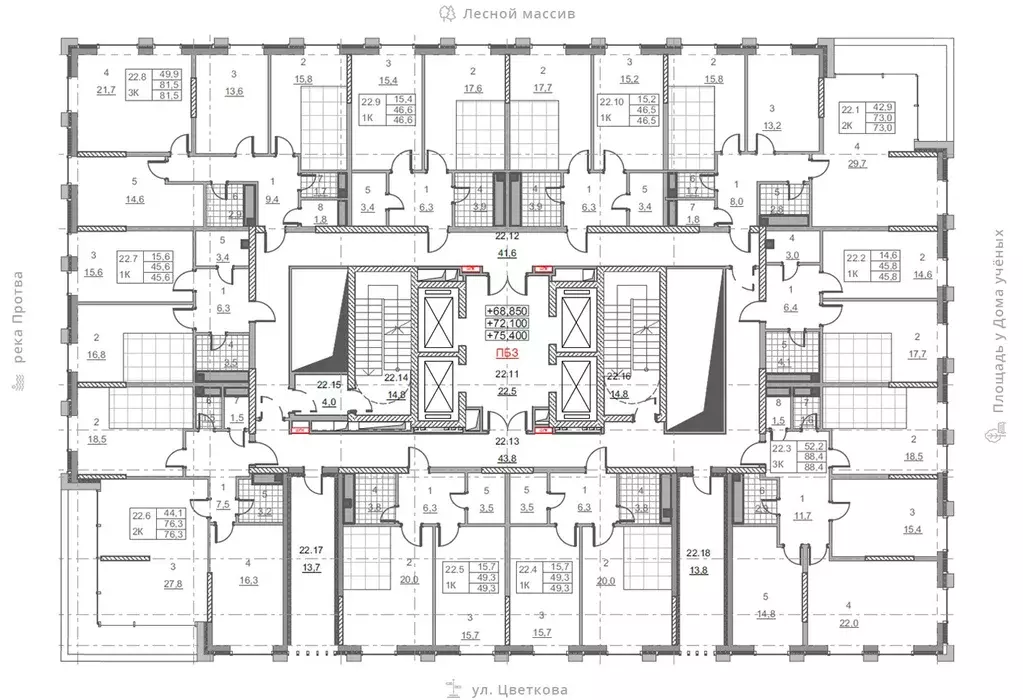 1-к кв. Калужская область, Обнинск ул. Усачева (45.6 м) - Фото 2