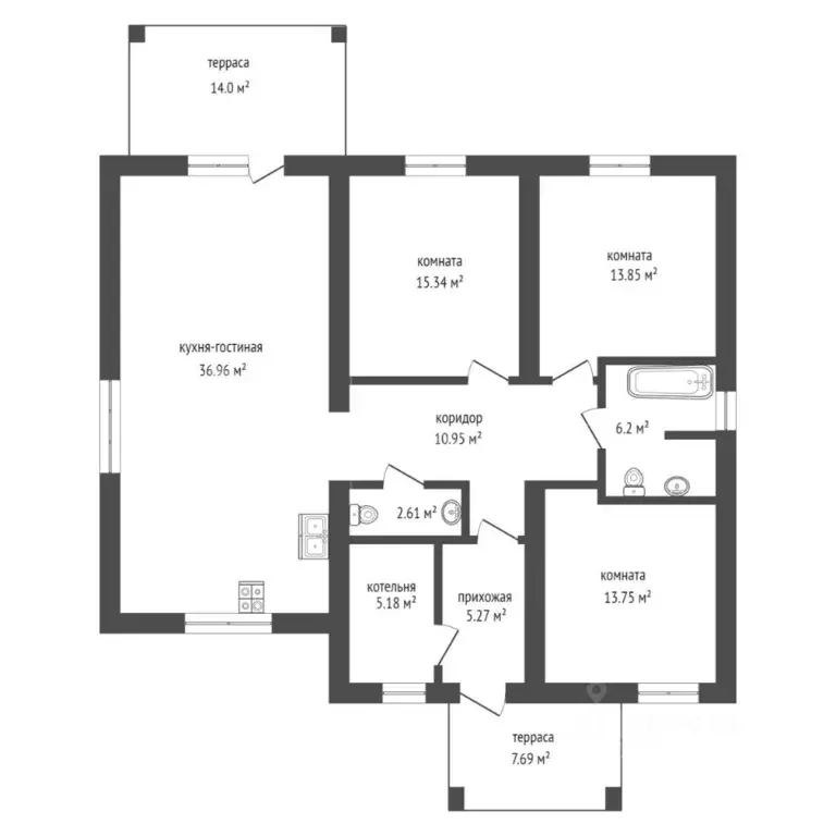 Коттедж в Тюменская область, Тюменский муниципальный округ, с. ... - Фото 2