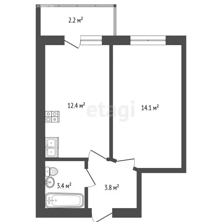 1-комнатная квартира: Ессентуки, Никольская улица, 23/2 (32.9 м) - Фото 1