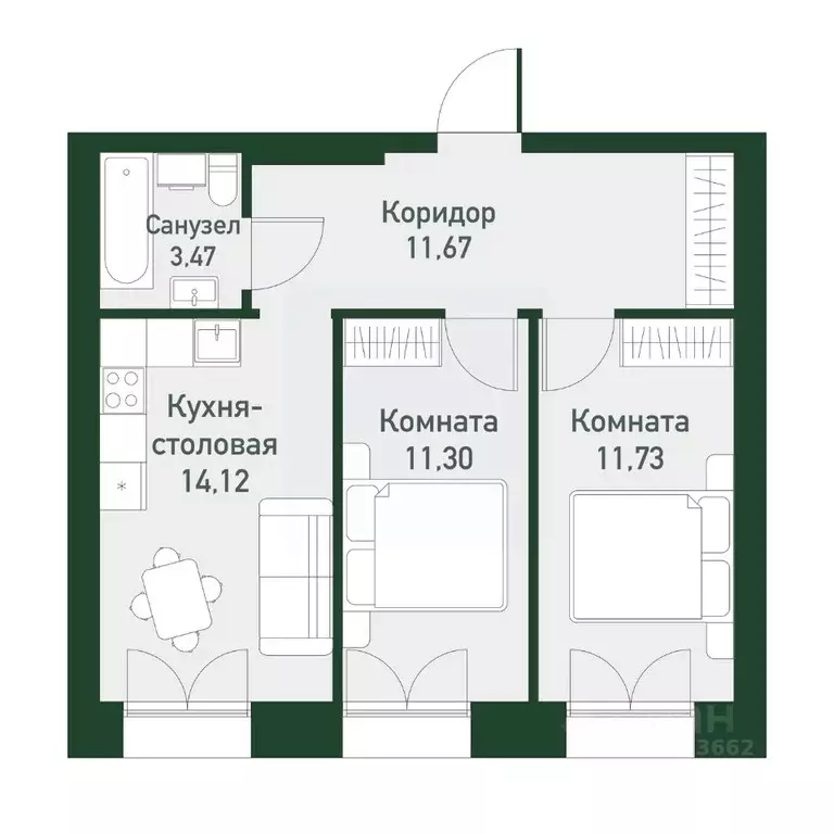 2-к кв. Свердловская область, Екатеринбург Твоя Привилегия жилой ... - Фото 0