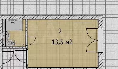 Квартира-студия, 13,5 м, 1/9 эт. - Фото 0