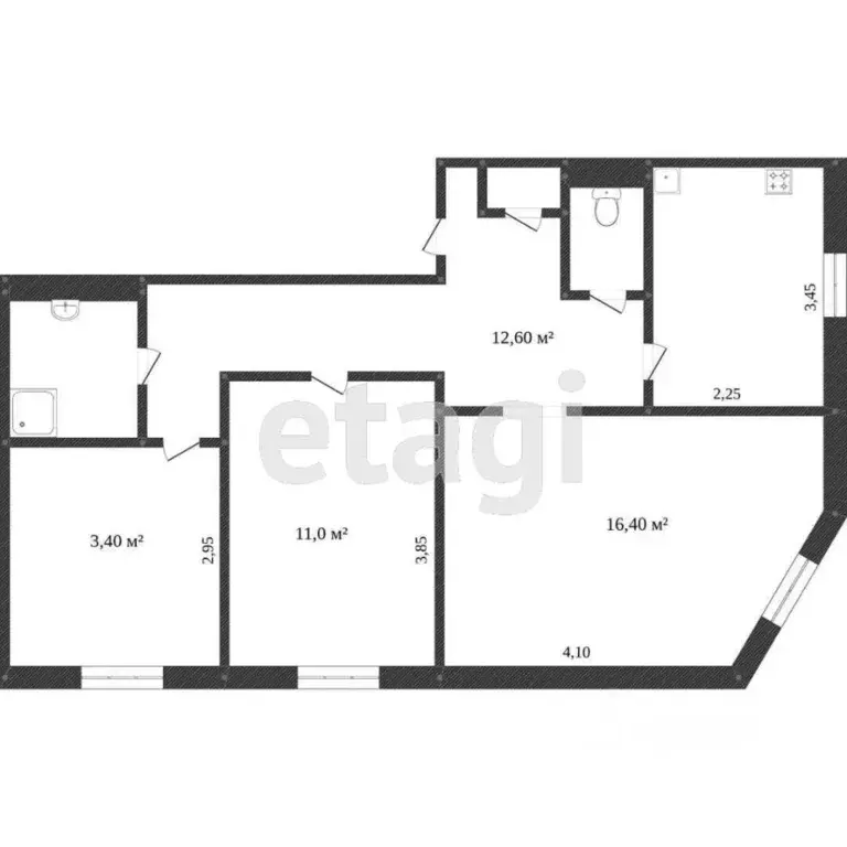 3-к кв. Ямало-Ненецкий АО, Новый Уренгой Молодежная ул., 21 (61.0 м) - Фото 1