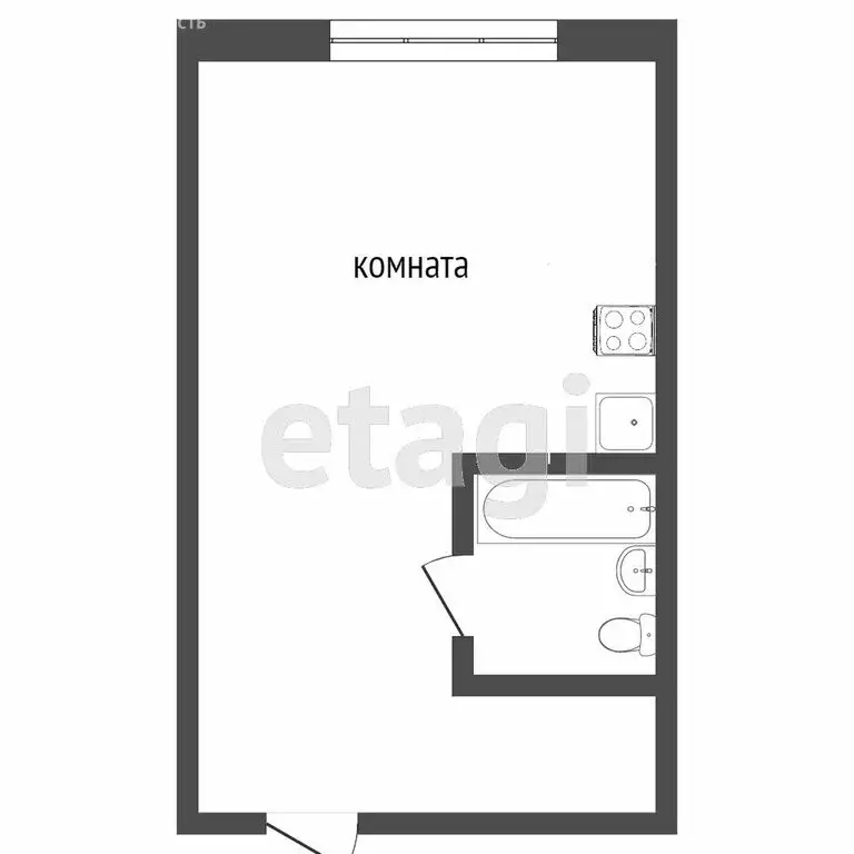 Квартира-студия: Сочи, Вишнёвая улица, 56 (23 м) - Фото 0