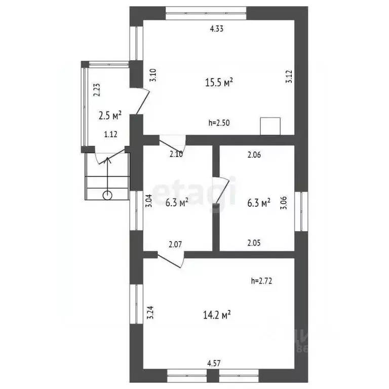 Дом в Крым, Саки ул. Калинина (43 м) - Фото 2