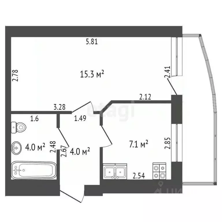 1-к кв. Крым, Судак ул. Гвардейская, 3 (30.4 м) - Фото 1