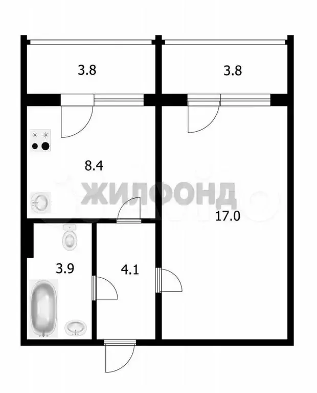 1-к. квартира, 33,4 м, 7/10 эт. - Фото 0