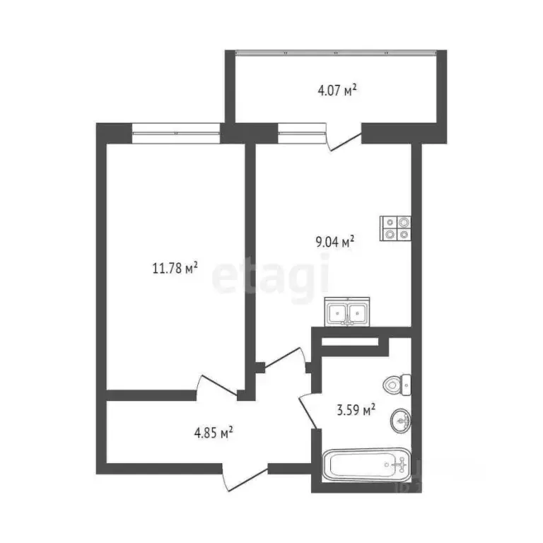 1-к кв. Тюменская область, Тюменский муниципальный округ, д. Патрушева ... - Фото 2