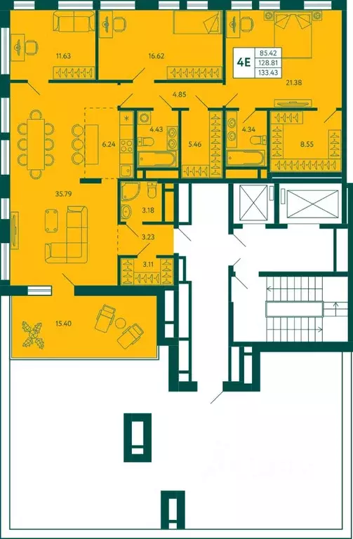 3-к кв. Башкортостан, Уфа Зеленая Роща жилрайон, Терле Парк жилой ... - Фото 2