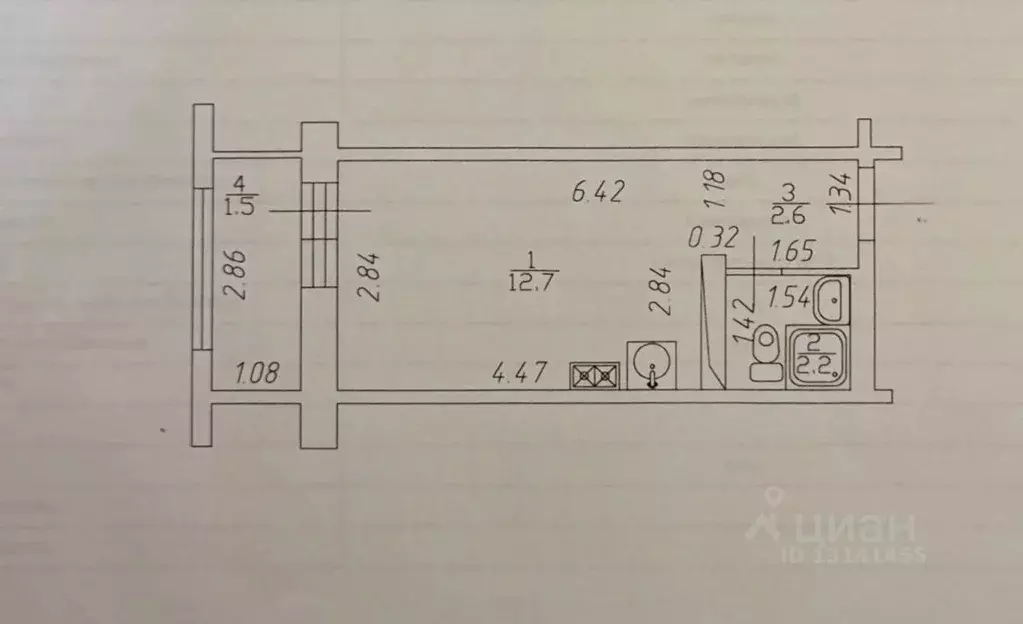 Студия Татарстан, Зеленодольск просп. Строителей, 20А (19.1 м) - Фото 2