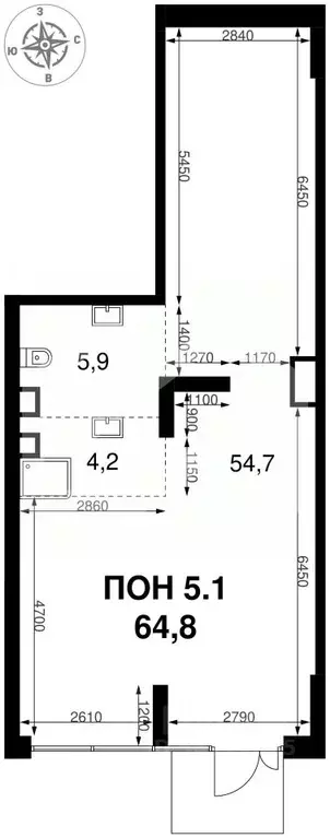 Торговая площадь в Москва 1-й Измайловский жилой комплекс, к2 (65 м) - Фото 2